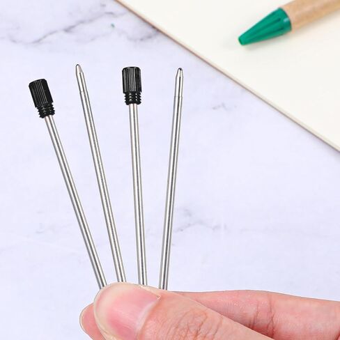 20PCS 2.75in Black Ballpoint Pen Refills, Replaceable 1mm Tip Black Ink Refill Metal Medium Point D1 Refills Metal Ink Pens Refill in Saudi Arabia