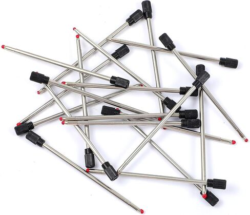 20PCS 2.75in Black Ballpoint Pen Refills, Replaceable 1mm Tip Black Ink Refill Metal Medium Point D1 Refills Metal Ink Pens Refill in Saudi Arabia