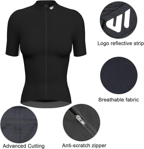 Wulibike Cycling Jersey Women Long Sleeve,Bike Shirts for Women Biking Tops Breathable Cycle Jerseys with 4 Pockets in Kuwait