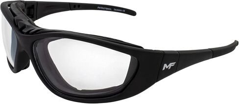 نظارات باتريوت مبطنة ثنائية البؤرة لركوب الدراجات النارية باللون الأسود مع عدسة شفافة + تكبير 1.5 Z78.1 + نظارات تتحول إلى نظارات واقية in Kuwait