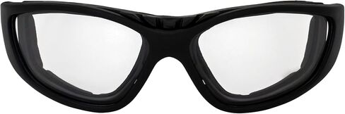 نظارات باتريوت مبطنة ثنائية البؤرة لركوب الدراجات النارية باللون الأسود مع عدسة شفافة + تكبير 1.5 Z78.1 + نظارات تتحول إلى نظارات واقية in Kuwait