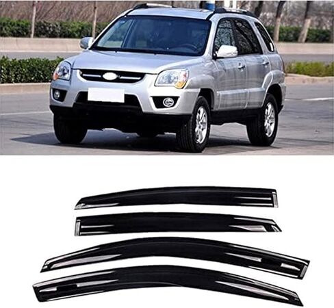 4pcs Car Front Rear Wind Deflectors for KIA Sportage 2007-2012 Side Door Windows Wind Rain Deflectors Smoke Guard Shade Wind Shield Accessories in Saudi Arabia