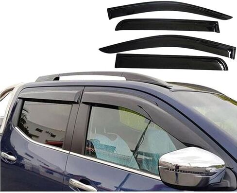 4pcs Car Front Rear Wind Deflectors for Nissan Navara D23 2015-2021 Side Door Windows Wind Rain Deflectors Smoke Guard Shade Wind Shield Accessories in Saudi Arabia