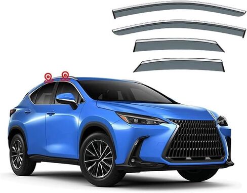 4 قطعة من منحرف الرياح الأمامي والخلفي للسيارة لكزس NX 2022-2023 نوافذ الباب الجانبي منحرف الرياح والمطر وحارس الدخان ملحقات درع الرياح in Saudi Arabia