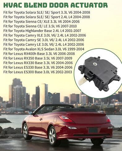 مشغل باب مزيج HVAC يناسب تويوتا سيينا كامري سولارا هايلاندر 2004-2008 لكزس RX330 RX350 2004-2009، التحكم في مزيج مكيف الهواء من جانب الركاب، استبدال 87106-08060 in Kuwait