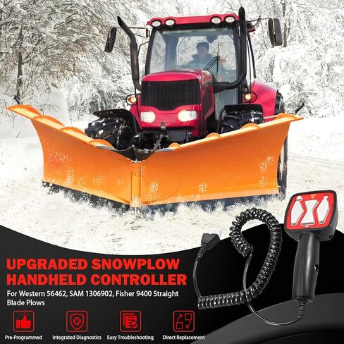 6 Pin Snow Plow Controller Replacement for Western 56462 56369 SAM 1306902 Fisher 9400 Straight Blade Plows 6 Plug Plow Hand Held Controller Parts in Saudi Arabia