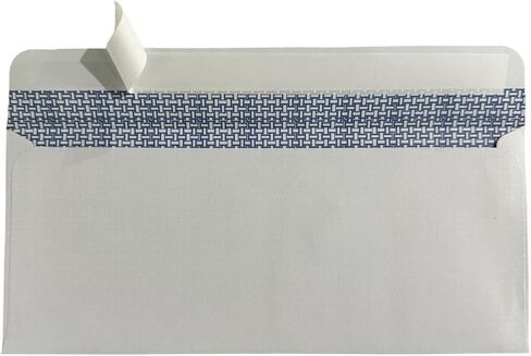 Security Self Seal Envelopes, Security Tinted - Ultra Strong Seal & No Window, 4⅛ x 9½", White, 24 LB in Saudi Arabia