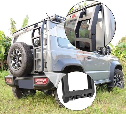Car Rear Tail Door Ladder Climbing Protective Accessories Compatible For Suzuki Jimny JB64W/JB74W 2019 2020 2021 Rear Door Tailgate Ladder in Saudi Arabia