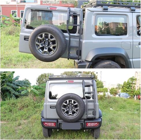 Car Rear Tail Door Ladder Climbing Protective Accessories Compatible For Suzuki Jimny JB64W/JB74W 2019 2020 2021 Rear Door Tailgate Ladder in Saudi Arabia