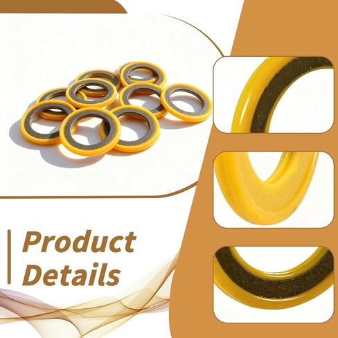 حشوات سدادة تصريف علبة التروس متوافقة مع Mercury Mercruiser Marine استبدال # 26-830749 مجموعة غسالات سدادة تصريف الزيت للوحدة السفلية، 10 قطع باللون الأصفر in Kuwait