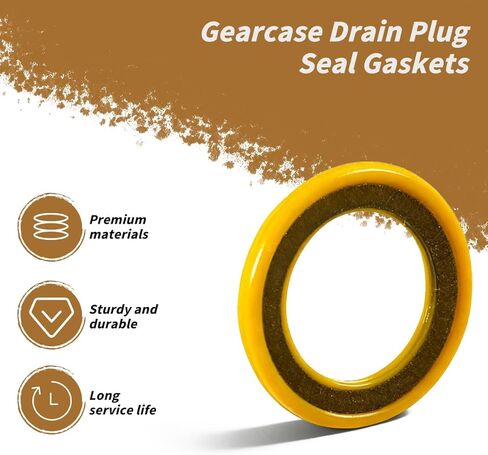 حشوات سدادة تصريف علبة التروس متوافقة مع Mercury Mercruiser Marine استبدال # 26-830749 مجموعة غسالات سدادة تصريف الزيت للوحدة السفلية، 10 قطع باللون الأصفر in Kuwait