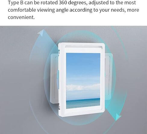 Shower Phone Holder,Shower Tablet Holder,Fogproof Touchable Screen Wall Mount Shower Phone Holder Waterproof,High Sensitivity Shower Phone Case for Bathroom Kitchen Wall Mirror(White,Non-Rotation) in Kuwait