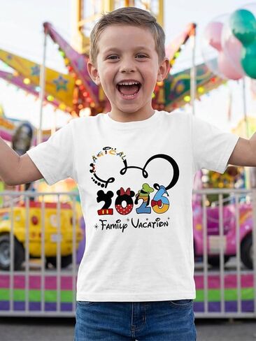 Family Vacation Matching Shirts: Magical 2026 Cartoon Graphic Shirt Family Matching Outfits Funny Summer Trip Tees Tops in Saudi Arabia