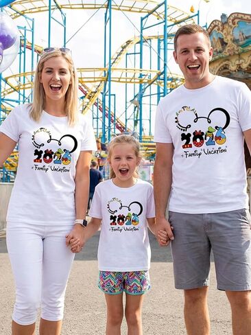 Family Vacation Matching Shirts: Magical 2026 Cartoon Graphic Shirt Family Matching Outfits Funny Summer Trip Tees Tops in Saudi Arabia