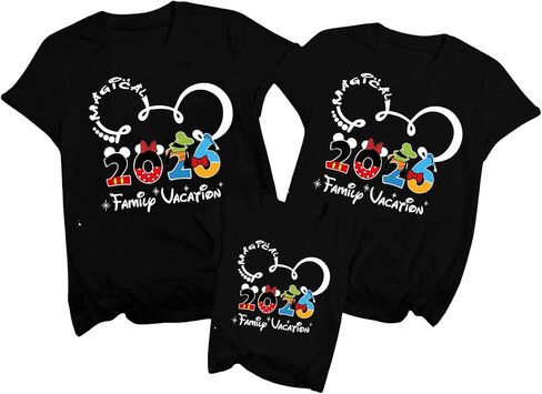Family Vacation Matching Shirts: Magical 2026 Cartoon Graphic Shirt Family Matching Outfits Funny Summer Trip Tees Tops in Saudi Arabia