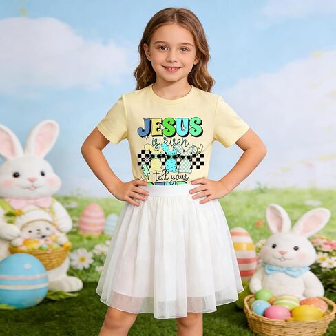 Easter Shirts for Boys Girls Cute Bunny Egg Hunt Tee Tops Toddler Baby Easter Outfit Clothes 2-7T in Saudi Arabia