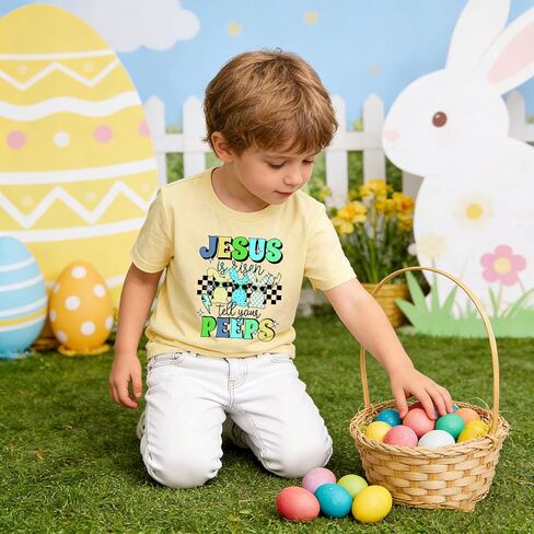 Easter Shirts for Boys Girls Cute Bunny Egg Hunt Tee Tops Toddler Baby Easter Outfit Clothes 2-7T in Saudi Arabia