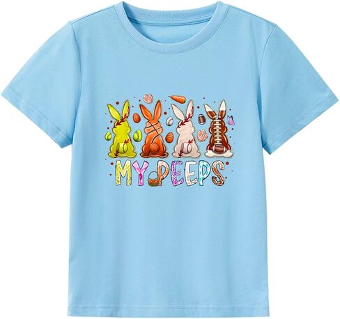 قمصان عيد الفصح للأولاد والبنات اللطيفة على شكل أرنب بيضة هانت تي شيرت للأطفال الصغار ملابس عيد الفصح 2-7T in Kuwait