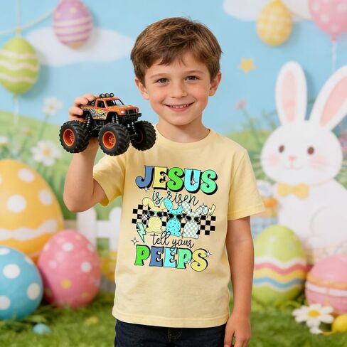 Easter Shirts for Boys Girls Cute Bunny Egg Hunt Tee Tops Toddler Baby Easter Outfit Clothes 2-7T in Saudi Arabia