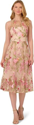 Adrianna Papell Women's Embroidered Fit-and-Flare in Saudi Arabia