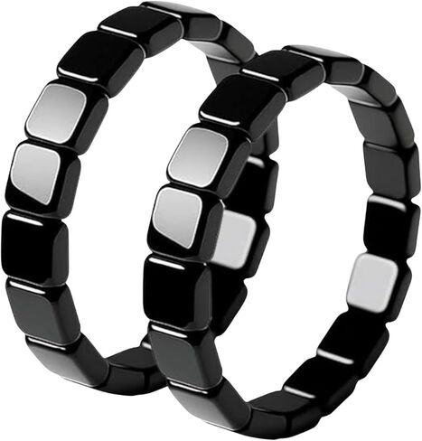 2PCS Hematite Bracelet for Men, Natural Stone Hematite Stretch Bracelet, Black Stretch Beaded Bracelet Gift Jewelry, Reclaim Your Confidence in Saudi Arabia