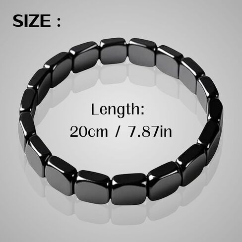 2PCS Hematite Bracelet for Men, Natural Stone Hematite Stretch Bracelet, Black Stretch Beaded Bracelet Gift Jewelry, Reclaim Your Confidence in Saudi Arabia