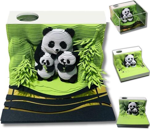 3D Calendar 2026, Flower Sea and Tree Island Time Piece Calendar 2026, Daily Tear-Off Memo Pad with LED Glow, Paper Carving Desktop Decoration, Unique Holiday & New Year Paper Craft Gift, Green in Kuwait