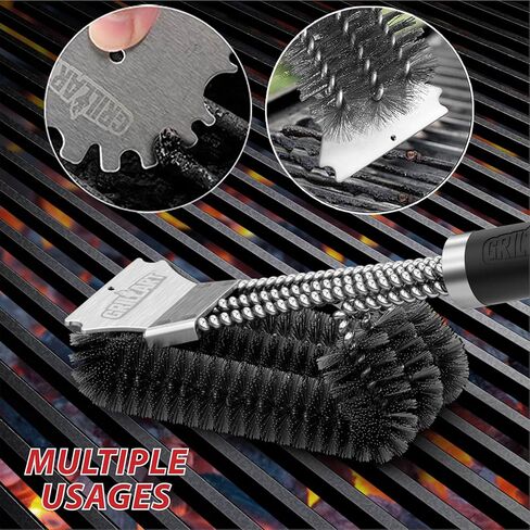 GRILLART Grill Brush and Scraper,18 Inch BBQ Grill Cleaning Brush Kit, Safe Wire Scrubber, Universal Fit BBQ Cleaner Accessories for All Grates in Kuwait