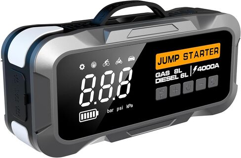Car Jump Starter with 150PSI Tire Inflator – Portable Emergency Battery Booster and 22 Cylinders Air Compressor for Cars, Trucks, Motorcycles, Bikes & More in Saudi Arabia