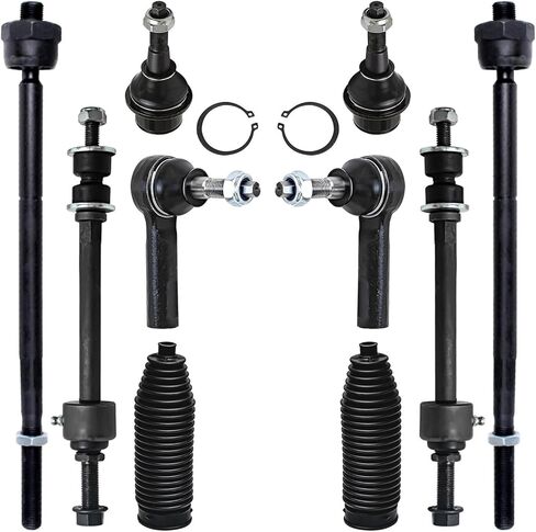 محور ديترويت - طقم تعليق أمامي 10 قطع لـ 2013-2018 Ram 1500، 2019-2024 Ram 1500 Classic [5-Lug]، 2 مفاصل كروية سفلية 4 قضبان ربط داخلية وخارجية، 2 وصلات شريط Sway، 2 استبدال الحذاء in Kuwait