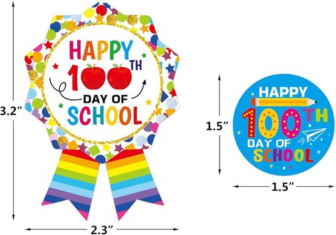 Ceiba Tree 100 Days of School Stickers 100th Day Smarter Badge Sticker Teacher Motivational Reward Stickers for Kids Kindergarten in Saudi Arabia
