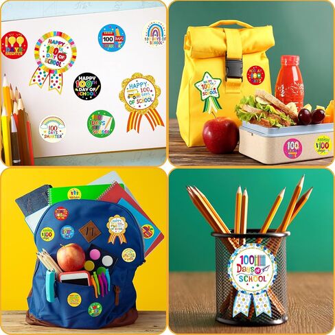 Ceiba Tree 100 Days of School Stickers 100th Day Smarter Badge Sticker Teacher Motivational Reward Stickers for Kids Kindergarten in Saudi Arabia