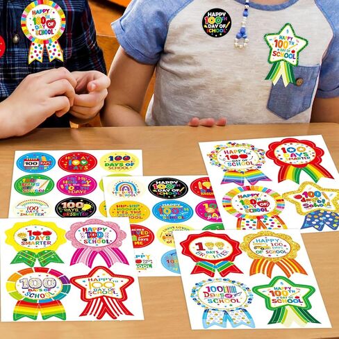 Ceiba Tree 100 Days of School Stickers 100th Day Smarter Badge Sticker Teacher Motivational Reward Stickers for Kids Kindergarten in Saudi Arabia