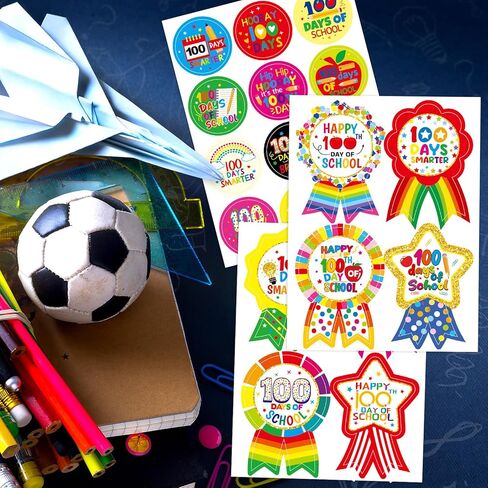Ceiba Tree 100 Days of School Stickers 100th Day Smarter Badge Sticker Teacher Motivational Reward Stickers for Kids Kindergarten in Saudi Arabia