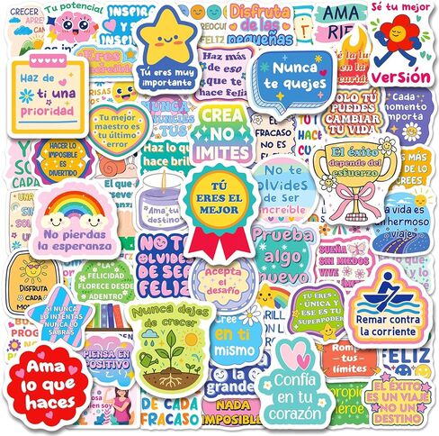 200PCS Spanish Motivational Stickers for Students Teachers Adults, Inspirational Positive Affirmation Quote Stickers for Spanish Class Rewards Vision Board Scrapbook in Kuwait