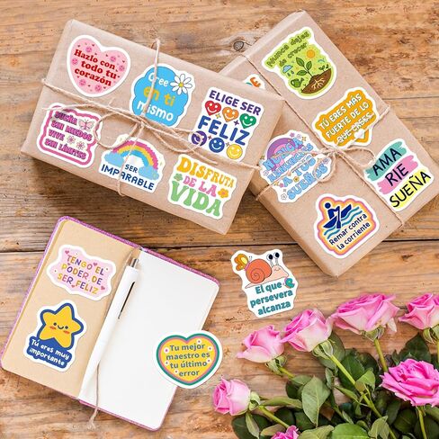 200PCS Spanish Motivational Stickers for Students Teachers Adults, Inspirational Positive Affirmation Quote Stickers for Spanish Class Rewards Vision Board Scrapbook in Kuwait