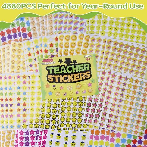 ملصقات مكافآت للفصل الدراسي للأطفال - 4880 ملصقًا للمعلم لمكافأة الفصل الدراسي، تحفيزية للطلاب (ملصقات المعلم) in Kuwait