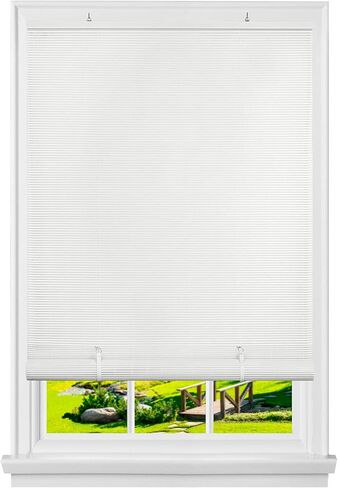 ستائر PowerSellerUSA البيضاوية اللاسلكية، ظلال دوارة قابلة للطي للنوافذ والأبواب، تصفية الضوء ومعالجة نافذة الخصوصية للمنزل - 48 بوصة (عرض) × 72 بوصة (طول) أبيض in Kuwait