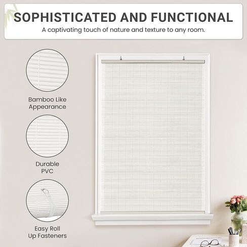 ستائر PowerSellerUSA البيضاوية اللاسلكية، ظلال دوارة قابلة للطي للنوافذ والأبواب، تصفية الضوء ومعالجة نافذة الخصوصية للمنزل - 48 بوصة (عرض) × 72 بوصة (طول) أبيض in Kuwait