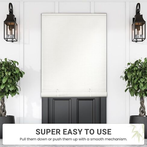 ستائر PowerSellerUSA البيضاوية اللاسلكية، ظلال دوارة قابلة للطي للنوافذ والأبواب، تصفية الضوء ومعالجة نافذة الخصوصية للمنزل - 48 بوصة (عرض) × 72 بوصة (طول) أبيض in Kuwait