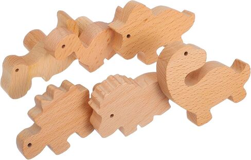 Mikinona 6pcs Wooden Dinosaur Drawer Knobs with Screws Decorative Pull Handles for ’ Dressers Nursery Room Cabinet Hardware Set in Kuwait