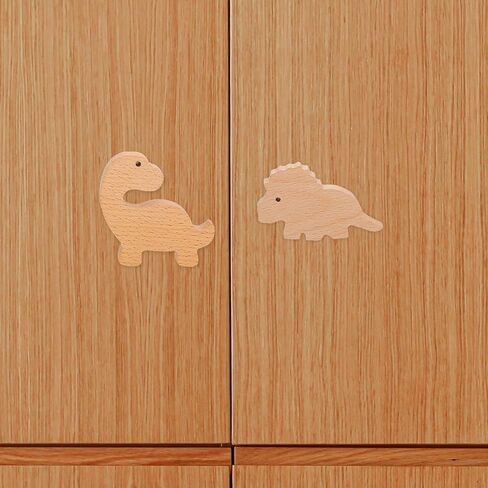 Mikinona 6pcs Wooden Dinosaur Drawer Knobs with Screws Decorative Pull Handles for ’ Dressers Nursery Room Cabinet Hardware Set in Kuwait