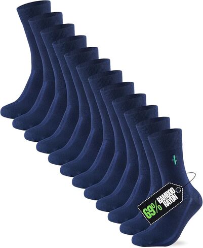 6 Pairs Mens Bamboo Rayon Dress Socks | All-Day Comfort Odor-Free | Soft Breathable Work Office Socks | US 8-13 in Saudi Arabia