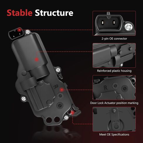 HYR Power Door Lock Actuator Compatible with Ford F150 F250 F350 F450 F550 Excursion Expedition, Lincoln Navigator, Mercury Monterey Sable, Front or Rear Right Side, 746-149 F81Z25218A42AA, 2 Pins in Saudi Arabia