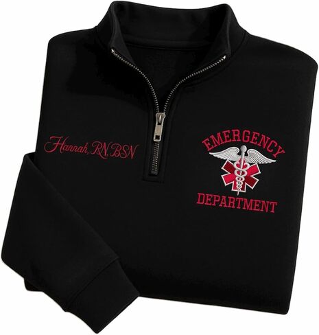 NAZENTI Personalized Nurse Quarter Zip Sweatshirt - Custom Nurse Shirt for Women, Mothers day, Nurses Week Gifts in Saudi Arabia