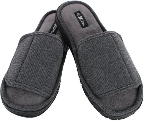 CTM Men's Supportive Open Toe Hook and Loop Slide Slippers in Saudi Arabia