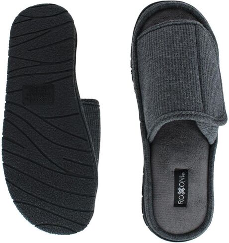 CTM Men's Supportive Open Toe Hook and Loop Slide Slippers in Saudi Arabia