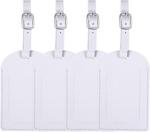 PATIKIL 4Pcs Luggage Tags, Colored Luggage Labels PU Leather Suitcase Tag with Stainless Steel Loop Privacy Cover Name ID Address Card for Baggage Leather Bag Backpacks Handbag, Gray in Saudi Arabia