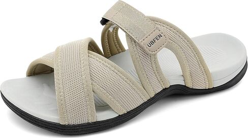 UBFEN Womens Orthopedic Arch Support Slides - Walking Sandals with Thick Cushion Footbed, Comfortable Lightweight for Plantar Fasciitis and Outdoor Hiking in Saudi Arabia