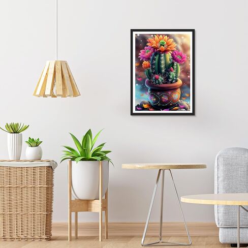 HEIBAGO Flowers Diamond Painting Kits for Adults, 5D Lamp Diamond Art Kit for Beginners, DIY Full Drill Gem Painting, Paint with Round Diamonds Painting Packs for Home Wall Decor Gifts 12x16inch in Kuwait